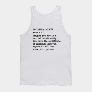 What is NFT ART? Define NFT for Beginners Dummies Tank Top